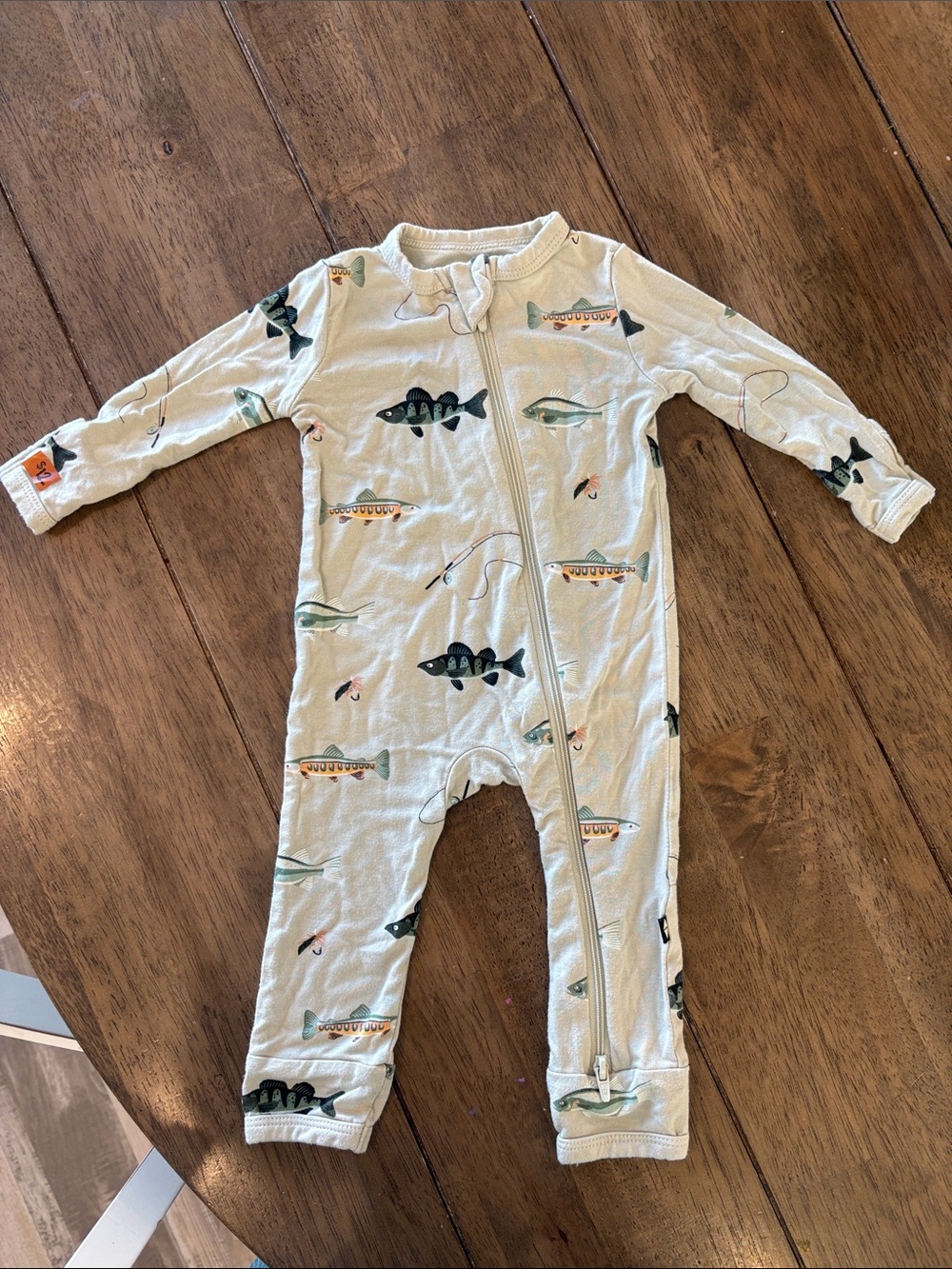 Kyte Baby Bamboo Zippered Romper in “Gone Fishing”. Size: 0-3 mos. Like New.